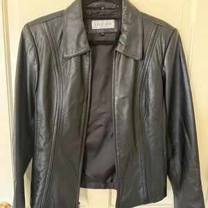 Jones Wear Women's Black Leather Jacket